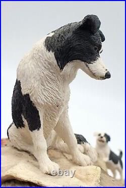 Border fine arts figurine Out of harm's way Collie dog & puppies Mint/boxed