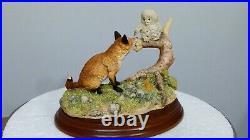 Border fine arts fox Cub and Owlet, B0207, 1997-99, David Walton, Free Delivery