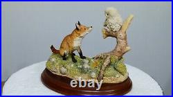 Border fine arts fox Cub and Owlet, B0207, 1997-99, David Walton, Free Delivery