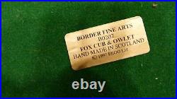 Border fine arts fox Cub and Owlet, B0207, 1997-99, David Walton, Free Delivery