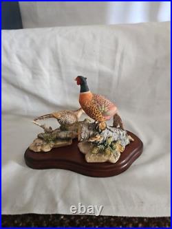 Boxed Border Fine Arts, Hen Pheasant & Chicks + Cock Pheasant Figurines 1990