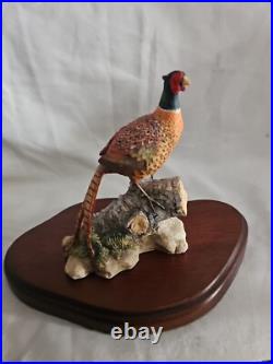 Boxed Border Fine Arts, Hen Pheasant & Chicks + Cock Pheasant Figurines 1990