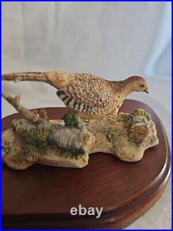 Boxed Border Fine Arts, Hen Pheasant & Chicks + Cock Pheasant Figurines 1990