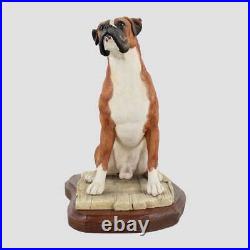 Boxer Sitting Tan Border Fine Arts Dog