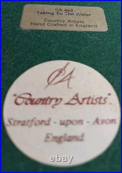 COUNTRY ARTISTS LTD ED OTTERS TAKING TO THE WATER with original shop receipt