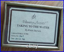 COUNTRY ARTISTS LTD ED OTTERS TAKING TO THE WATER with original shop receipt