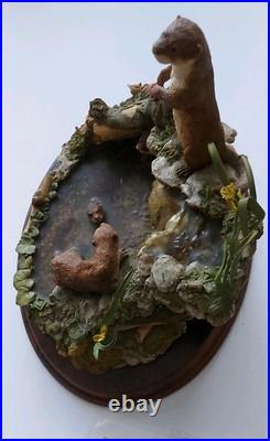 COUNTRY ARTISTS LTD ED OTTERS TAKING TO THE WATER with original shop receipt