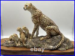 Cheetah And Cubs Mounted Figurine Group by Border Fine Arts