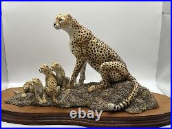 Cheetah And Cubs Mounted Figurine Group by Border Fine Arts