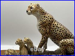 Cheetah And Cubs Mounted Figurine Group by Border Fine Arts