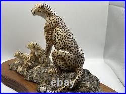 Cheetah And Cubs Mounted Figurine Group by Border Fine Arts