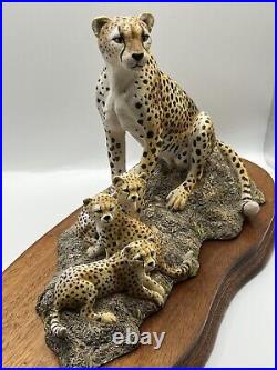 Cheetah And Cubs Mounted Figurine Group by Border Fine Arts