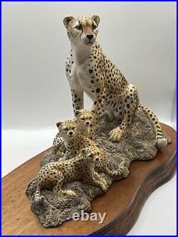 Cheetah And Cubs Mounted Figurine Group by Border Fine Arts