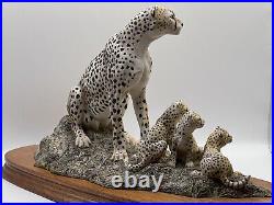 Cheetah And Cubs Mounted Figurine Group by Border Fine Arts