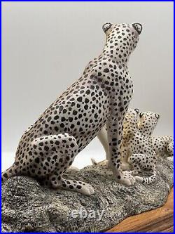 Cheetah And Cubs Mounted Figurine Group by Border Fine Arts