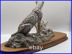 Cheetah And Cubs Mounted Figurine Group by Border Fine Arts