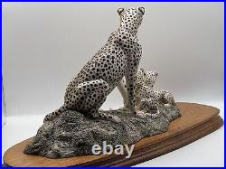 Cheetah And Cubs Mounted Figurine Group by Border Fine Arts