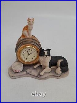 Clock Wake Up Call Border Fine Arts Collie And Ginger Cat