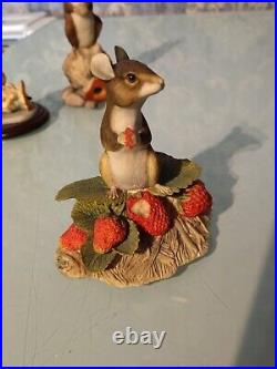 Collectible Border Fine Arts Figurines X 4 Mice With Fruits