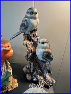 Collection of 16 Resin Bird Figurines Border Fine Arts Country Artists Bowbrook