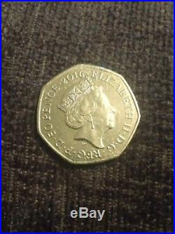 EXTREMELY RARE BEATRIX POTTER 50p HALF WHISKER PETER RABBIT COIN