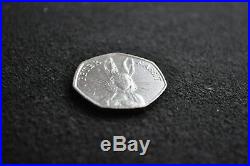 Extremely Rare Beatrix Potter 50P Half Whisker Peter Rabbit Coin