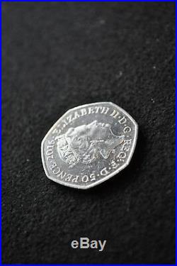 Extremely Rare Beatrix Potter 50P Half Whisker Peter Rabbit Coin