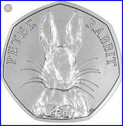 Extremely rare Beatrix Potter 50P Half Whisker Peter Rabbit coin