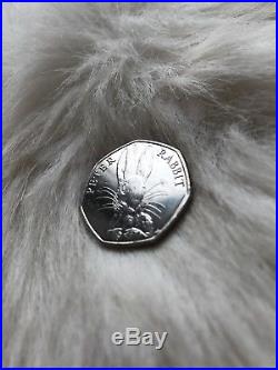 Extremely rare Beatrix Potter 50P Half Whisker Peter Rabbit coin