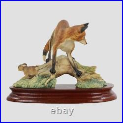 Fox With Rabbit Border Fine Arts Wildlife