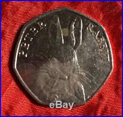 Half Whisker very Rare Peter Rabbit 50p coin Beatrix Potter