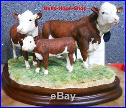 Hereford Kühe Family Figur, Border Fine Arts Classic limitiert, Hereford Bull
