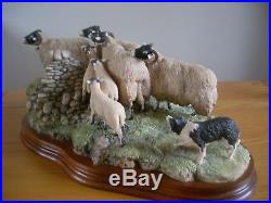 Large Border Fine Arts Figure'gathering In The Strays' Ray Ayres Ltd Edition