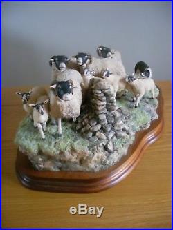 Large Border Fine Arts Figure'gathering In The Strays' Ray Ayres Ltd Edition