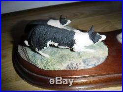Large Border Fine Arts Suffolk Ewes And Collies Signed Ayres Excellent