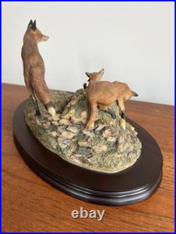 Large Border Fine Arts vintage'Fox & Family' 1983 Edition 28/1500 Model No L53