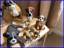 Large Boxer Dog Collection 23+ Pieces Leonardo Border Fine Arts Mugs Plate
