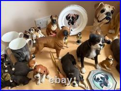 Large Boxer Dog Collection 23+ Pieces Leonardo Border Fine Arts Mugs Plate
