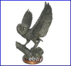 Leonardo RARE Large Amazing Detail Barn Owl Bronze Finish Like Border Fine Arts
