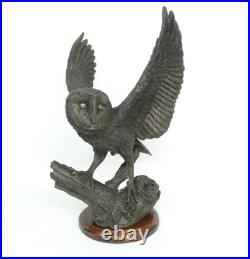 Leonardo RARE Large Amazing Detail Barn Owl Bronze Finish Like Border Fine Arts
