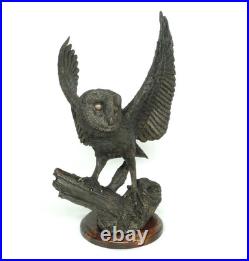 Leonardo RARE Large Amazing Detail Barn Owl Bronze Finish Like Border Fine Arts