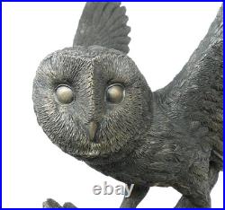 Leonardo RARE Large Amazing Detail Barn Owl Bronze Finish Like Border Fine Arts