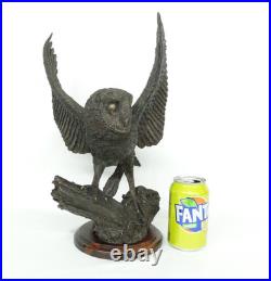 Leonardo RARE Large Amazing Detail Barn Owl Bronze Finish Like Border Fine Arts