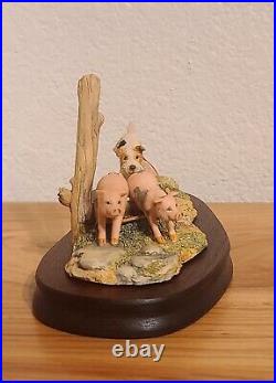 Lowell Davis Favorite Sport Figurine Dog Chasing Pigs by Border Fine Arts