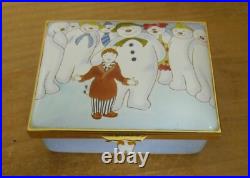 Ltd Ed Border Fine Arts It's Time For a Snowman Party! Enamel Box 3 1/4