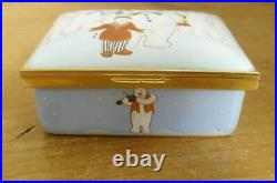 Ltd Ed Border Fine Arts It's Time For a Snowman Party! Enamel Box 3 1/4