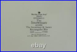 Ltd Ed Border Fine Arts It's Time For a Snowman Party! Enamel Box 3 1/4