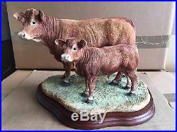 New Border Fine Arts Large Limousin Cow calf Jack Crewdson limited ed. B0657