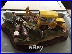 New Border Fine Arts Laying The Clays limited ed. JCB Digger