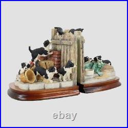 Not A Moments Peace (Bookends) Border Fine Arts Border Collie Pups